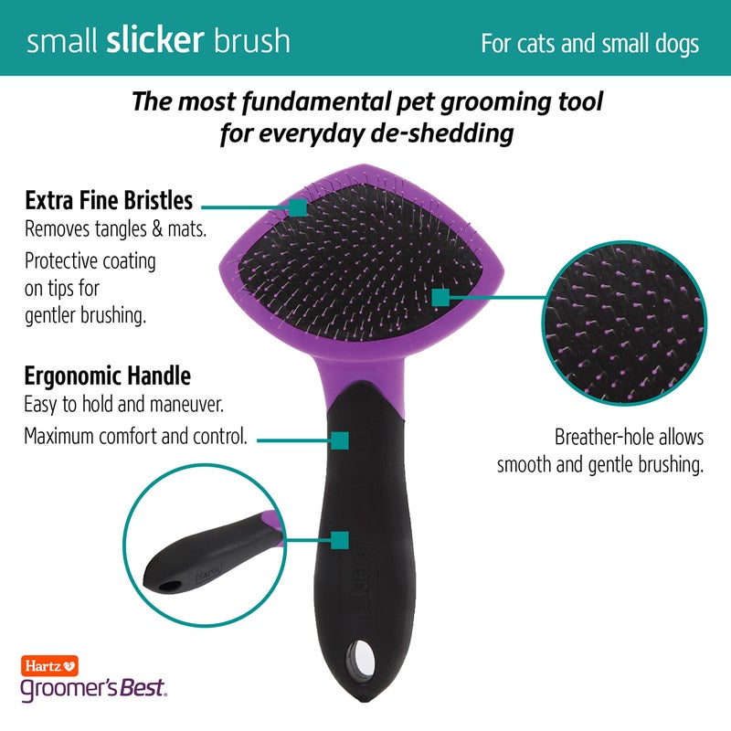 Hartz Groomer's Best Small Slicker Brush for Cats and Small Dogs, Black/Violet, 1 Count - Image 3