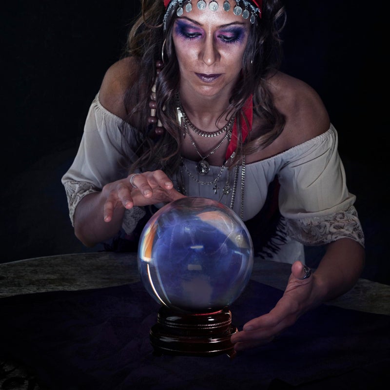 QFkris 150mm/6inch Clear Crystal Ball with Wooden Stand Fortune Teller Mystical Quartz Ball Photography Props FengShui Divination Spheres - Image 5