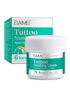 Tattoo Numbing Cream Before Tattoo, 6-8 Hours Maximum Strength Painless Tattoo Numbing Cream for Tattoos with Aloe Vera, Vitamin E, Lecithin（50ml）