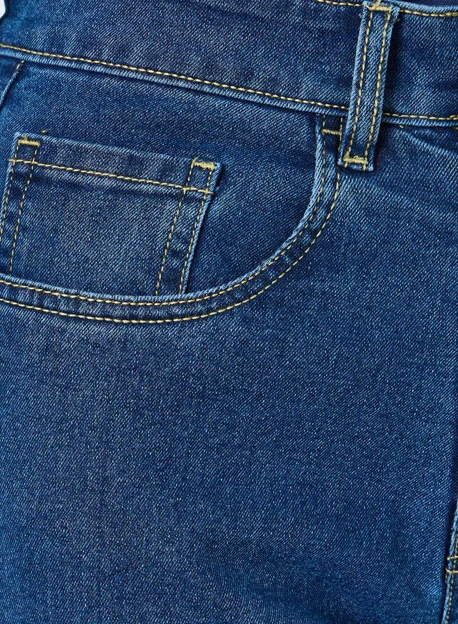 Styli  Women Mid Rise Barrel Fit Faded Jeans for Women | Best Price UAE