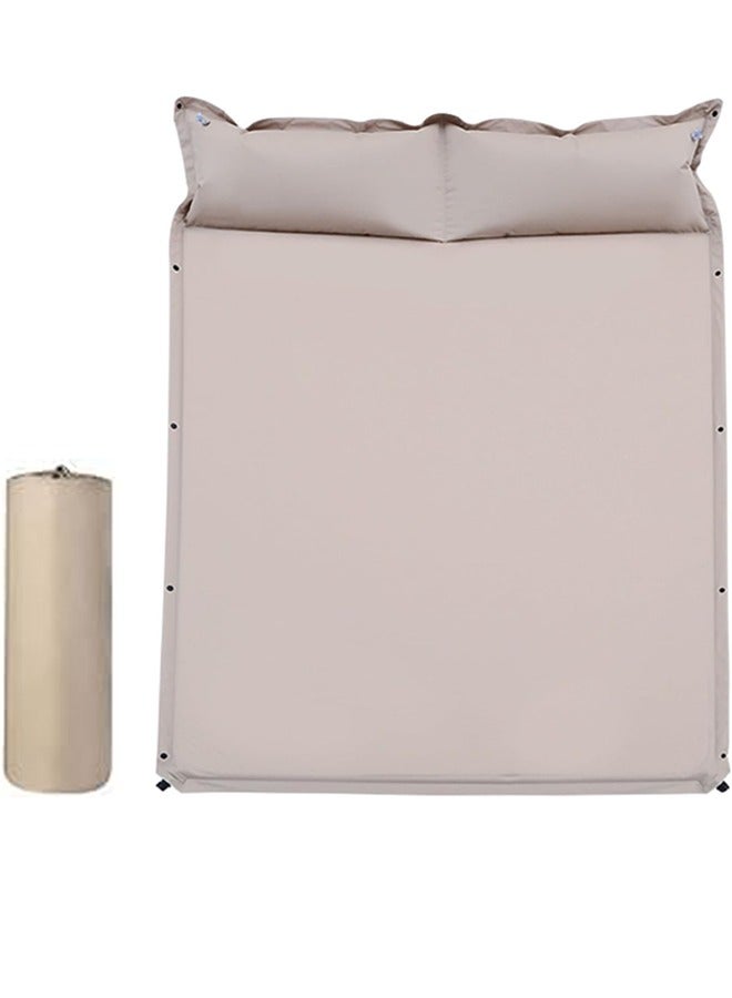 VUCATIN وسادة نوم ذاتية النفخ مع وسادة، وسادة تخييم خفيفة الوزن للتخييم، لا تحتاج إلى مضخة هواء، وسادة مرتبة معزولة للتخييم لمدة 20 ثانية للتخييم/السفر/السيارة/الخيمة (مزدوجة/سميكة) - Image 1