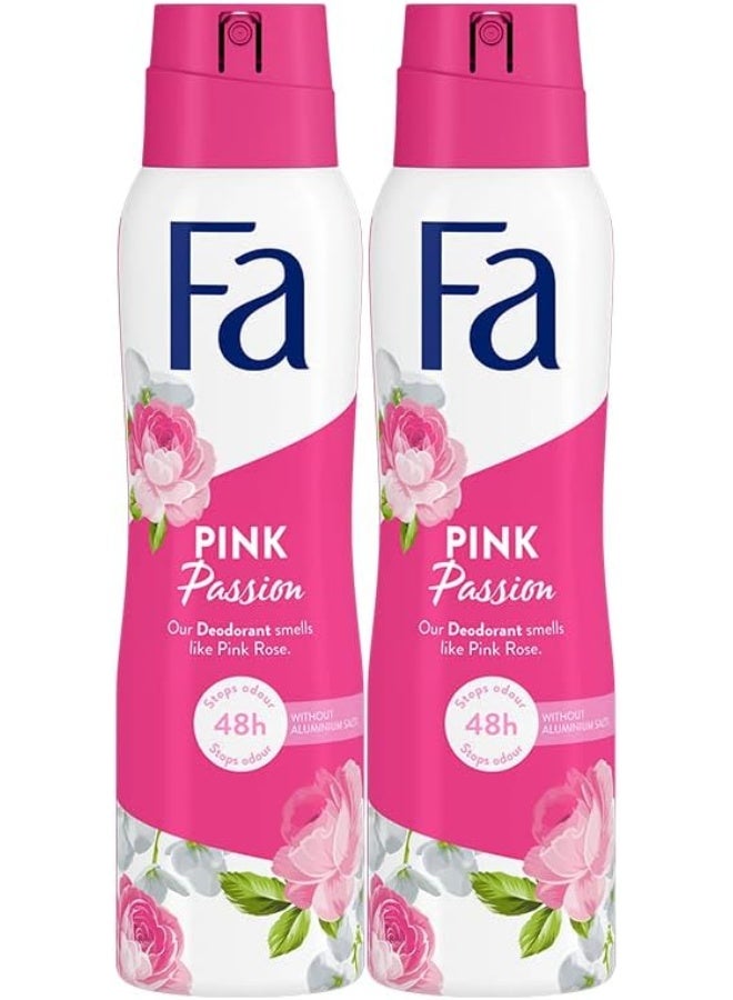 FA Deodorant Spray Pink Passion 150ml, Pack of 2