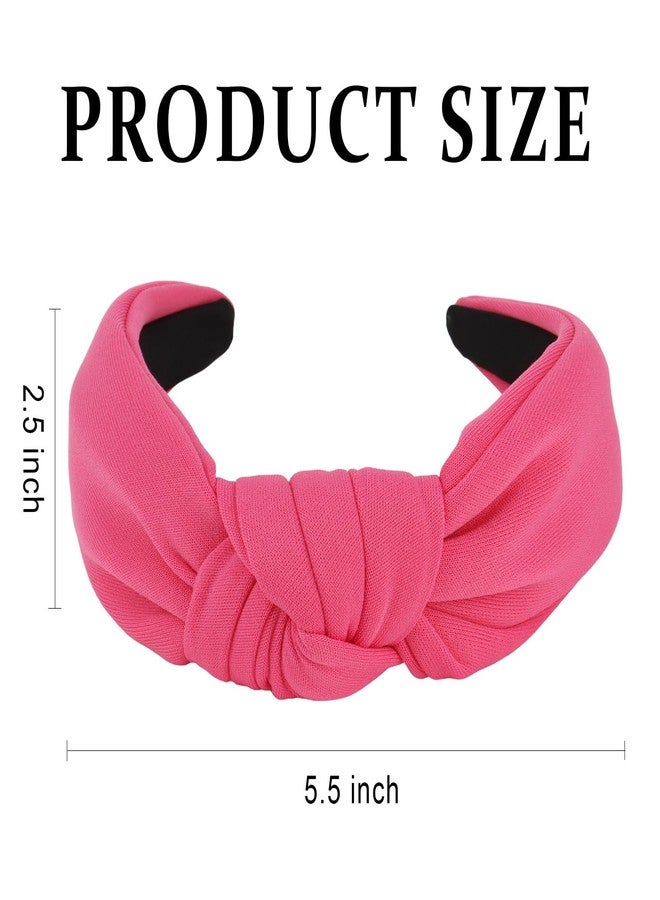 ACO-UINT Hot Pink Headbands for Women Knotted Headbands, Large Head Bands for Women's Hair Wide Head Bands, Thick HeadBand Womens Fashion Headband Hair Accessories for Women - Image 2
