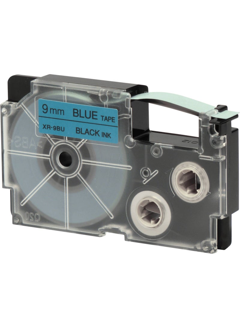 Casio tape cartridge black on blue tape XR-9BU1 - Image 2