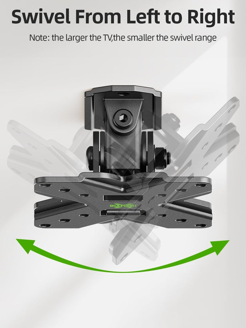 USX MOUNT Small TV Wall Mount Monitor Bracket | RV TV Mount | with Swivel and Tilt VESA Wall Mount for 10-26 27 32 inch LED OLED TVs and Monitors - VESA Size Up to 100x100mm and 22lb Capacity-XMS002 - Image 4