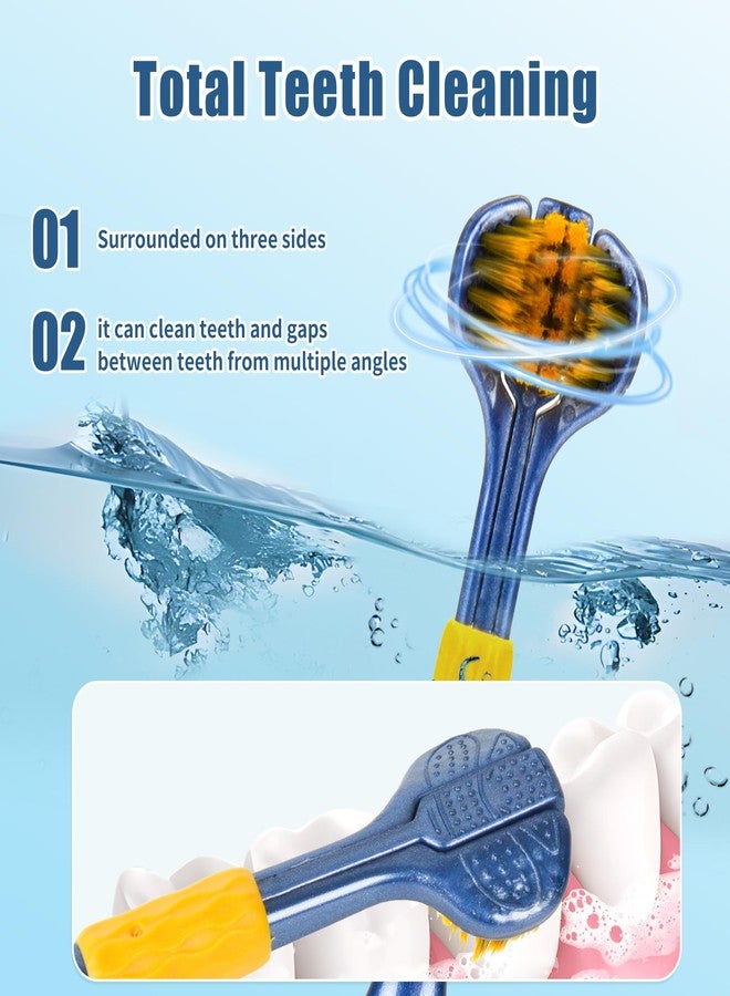 Lnncdsc 4-Piece Set of 3-Sided toothbrushes Adults, Extra Soft toothbrushes for Adults, Medium Toothbrush for Comprehensive Care of Teeth and Gums. - Image 2