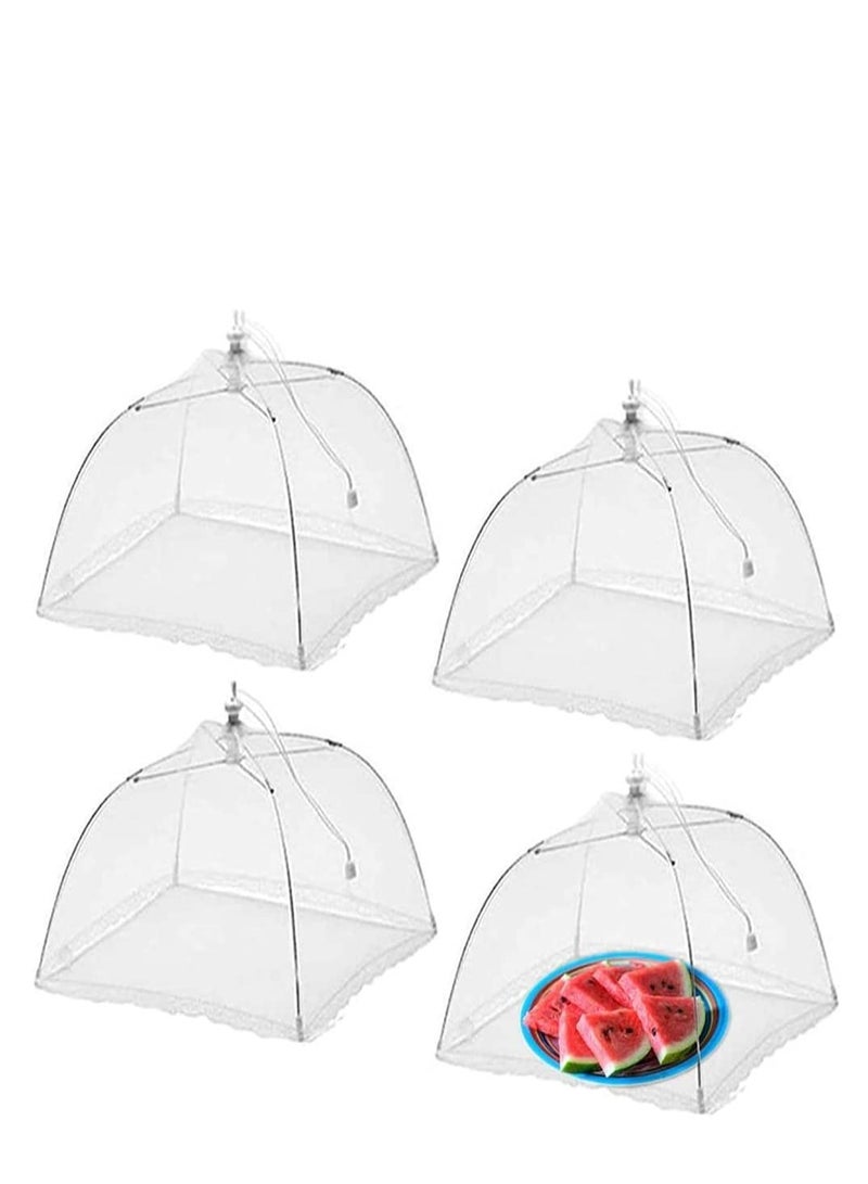 Excefore Mesh Food Covers Tent Umbrella 4 Pack Large 17 inch Reusable and Collapsible Screen Net Protectors for Outdoors Parties Picnics BBQs Keep Out Flies Bugs Mosquitoes  - Image 1