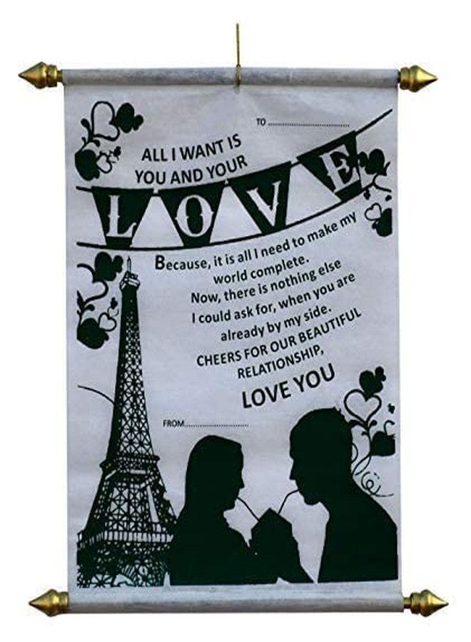 Natali Traders Love Scroll Card For Boyfriend-Girlfriend-Valentine Gift For Husband-Wife - Image 1