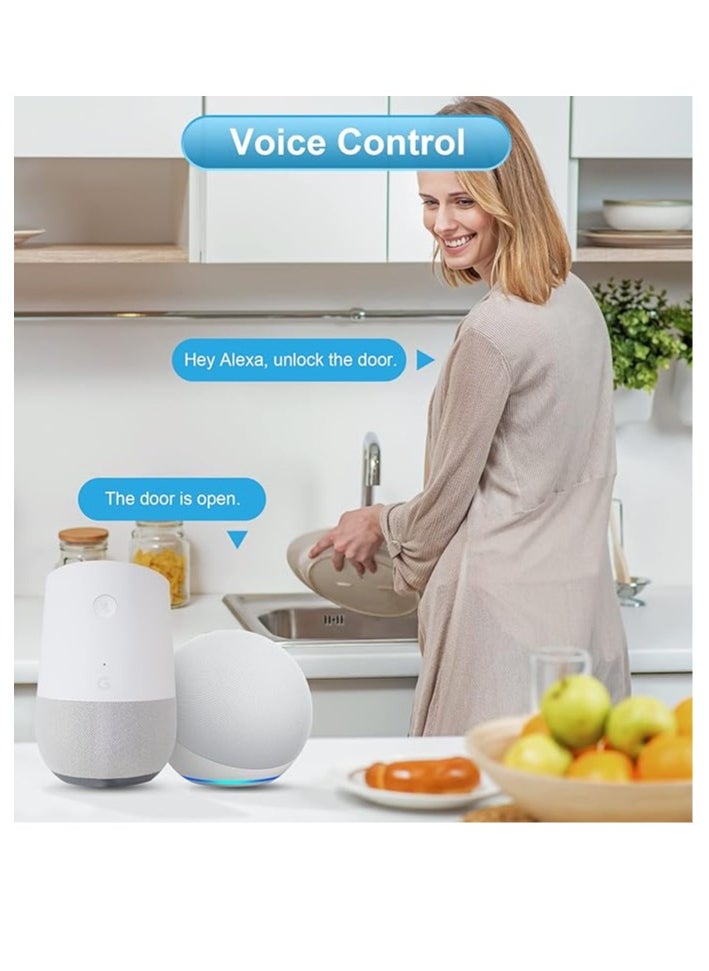 Smart Wi-Fi Gateway G2 Hub for Keyless Entry Remote Control Manage Bluetooth Deadbolt Door Lock with TT Lock Devices App Bridge Work with Alexa Google Home for Voice Control (White)