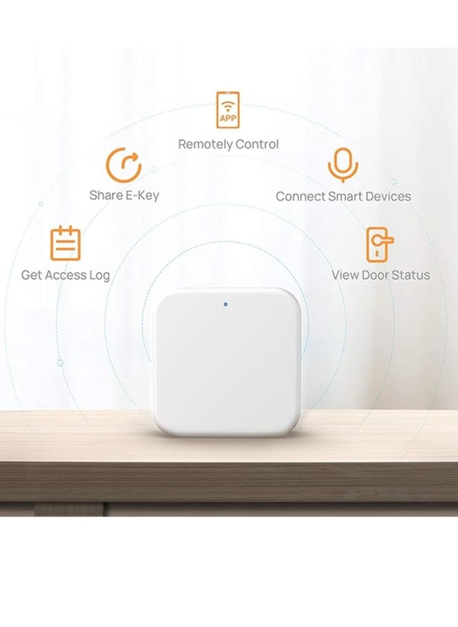 Smart Wi-Fi Gateway G2 Hub for Keyless Entry Remote Control Manage Bluetooth Deadbolt Door Lock with TT Lock Devices App Bridge Work with Alexa Google Home for Voice Control (White)