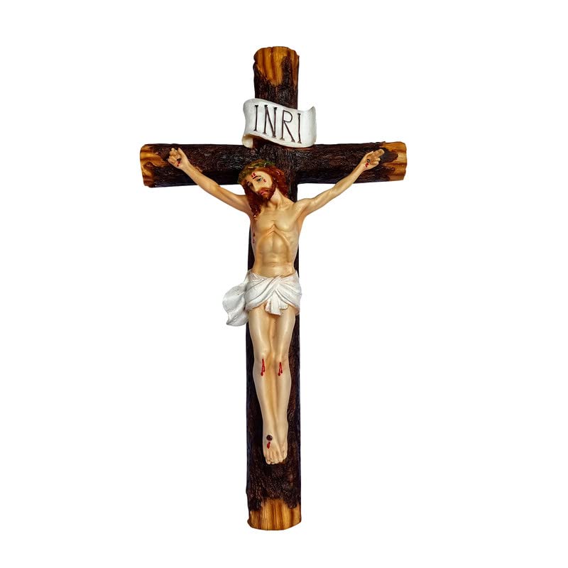 Newven 16 Inch Holy Cross Showpiece Idol Catholic Wall Decorative Christian Statues Figurine For Home Decor Craft Gifts For House Warming For Living Room - Image 3