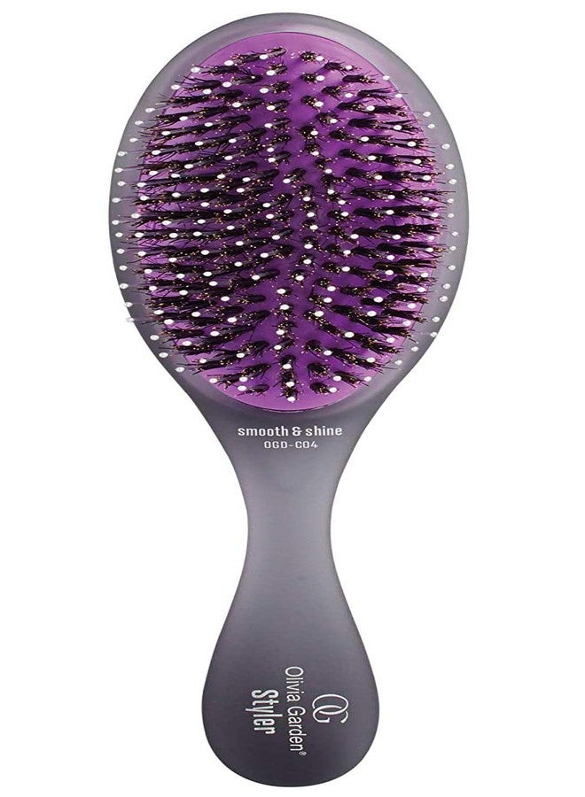 Olivia Garden OG Brush Styler, To Smooth and add Shine, All hair Types, removable cushion for easy cleaning, scalp hugging for scalp massage, gentle, for women, men and children, Black - Image 1
