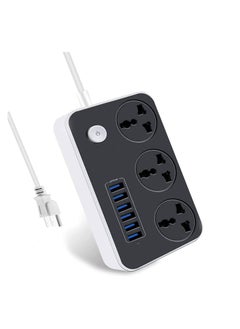Generic Power Strip with USB Ports，Universal Flat Plug，Power Socket with 6 Quick USB Port (5V 3.4A 17W) & 3 Outlets，6.5ft Heavy Duty Extension Cord  - Image 1