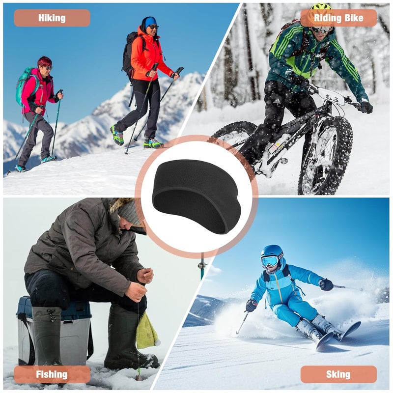 Komake Ear Warmers Headband, KOMAKE 2 Pack Earmuff Headband Fleece Earmuffs Running Headband Winter Ear Covers Moisture Wicking Sweatband Ski Sport Headband For Men & Women (Black+Gray) - Image 5