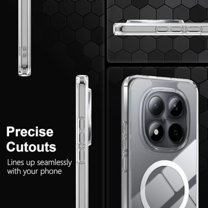 حافظة مغناطيسية رفيعة لهاتف Redmi Note 15 Pro+/Plus 5G، غطاء حماية شفاف من البولي كربونات، مقاوم للانزلاق والخدش، حواف مرتفعة، شفاف/شفاف - Image 4