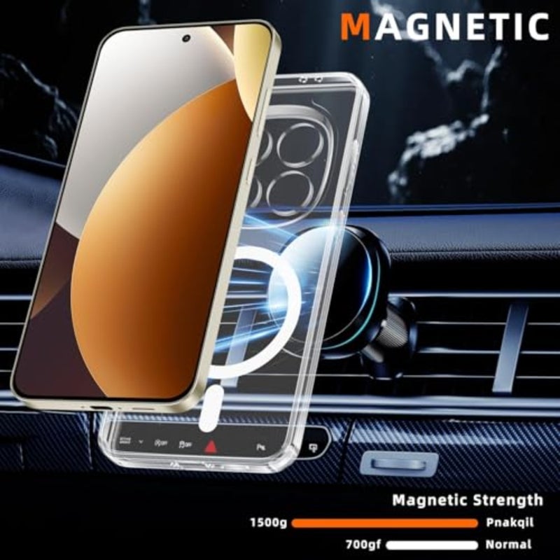 حافظة مغناطيسية رفيعة لهاتف Redmi Note 15 Pro+/Plus 5G، غطاء حماية شفاف من البولي كربونات، مقاوم للانزلاق والخدش، حواف مرتفعة، شفاف/شفاف - Image 5