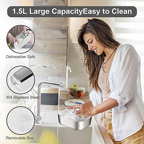 FVW Electric Lunch Box Food Heater, 3 in 1 Portable Food Warmer Lunch Box for Car & Home, Leak Proof, Lunch Heating Microwave with 304 Stainless Steel Container 1.5 L, 110V/12V/24V - Image 4