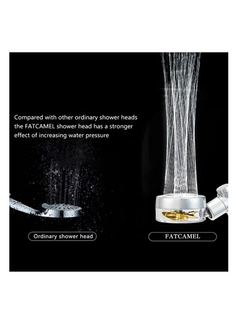 DIGI CORE Water Saving Flow Shower Head 360 Degree Rotating With Small Fan And Rain High Pressure Spray Nozzle High Pressure Turbo Shower Bathroom Accessories - Image 3