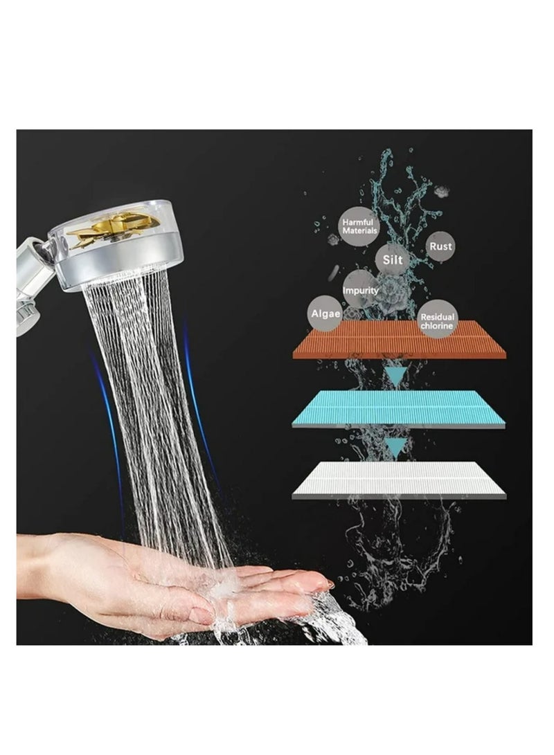 DIGI CORE Water Saving Flow Shower Head 360 Degree Rotating With Small Fan And Rain High Pressure Spray Nozzle High Pressure Turbo Shower Bathroom Accessories - Image 5