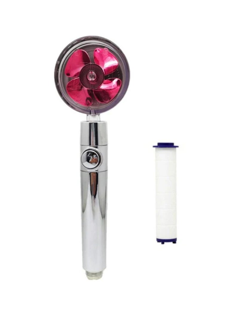 DIGI CORE Water Saving Flow Shower Head 360 Degree Rotating With Small Fan And Rain High Pressure Spray Nozzle High Pressure Turbo Shower Bathroom Accessories - Image 1