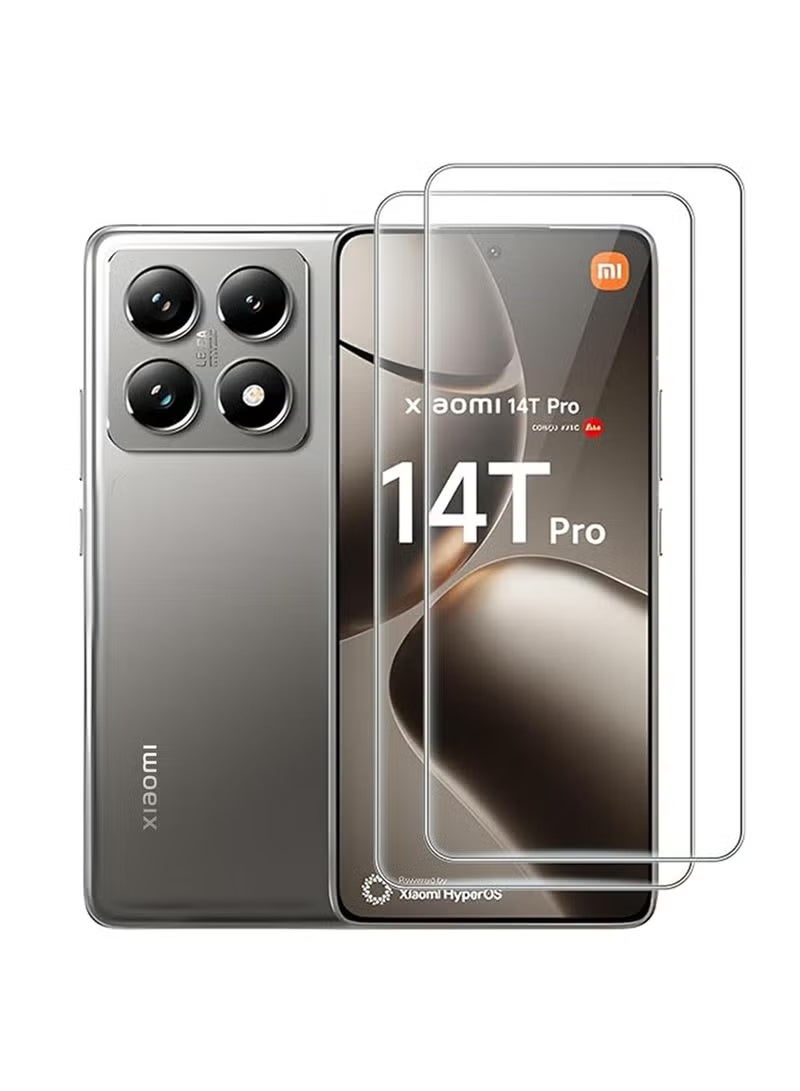 TIGER 2 Pcs Screen Protector for 14T Pro | 9H Tempered Glass HD Clear Screen Protection, Full Coverage Display Guard, Bubble-Free Installation, Scratch Resistant - Image 1
