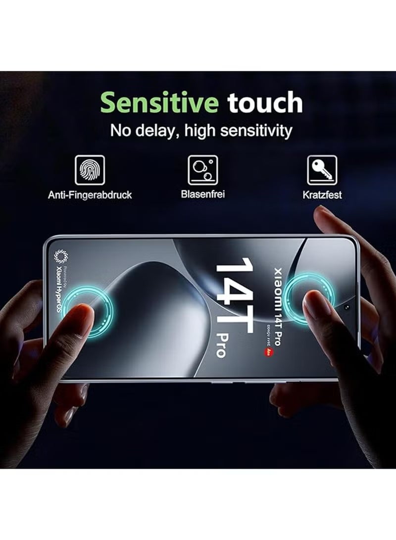 TIGER 2 Pcs Screen Protector for 14T Pro | 9H Tempered Glass HD Clear Screen Protection, Full Coverage Display Guard, Bubble-Free Installation, Scratch Resistant - Image 3