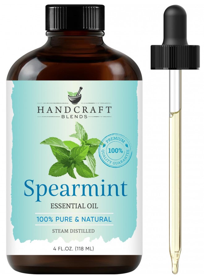 handcraft Blends Handcraft Spearmint Essential Oil - 100% Pure and Natural - Premium Therapeutic Grade with Premium Glass Dropper - Huge 4 fl. Oz  - Image 1