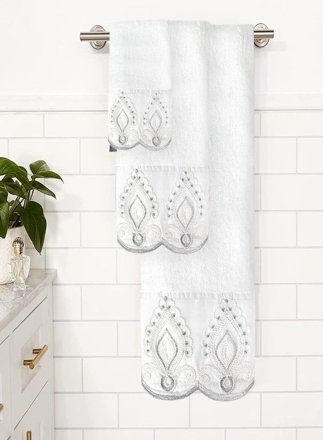 Popular Bath 3PC Towel Set Monaco, White - Image 2