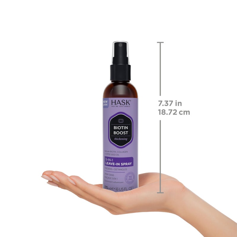 HASK Thickening BIOTIN 5-in-1 Leave In Conditioner Spray for all hair types, color safe, gluten free, sulfate free, paraben free - BIOTIN 2 PIECE SET - Image 4