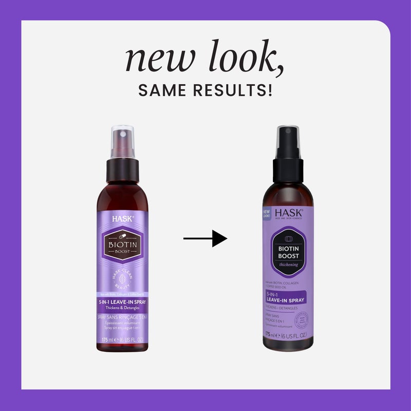 HASK Thickening BIOTIN 5-in-1 Leave In Conditioner Spray for all hair types, color safe, gluten free, sulfate free, paraben free - BIOTIN 2 PIECE SET - Image 2