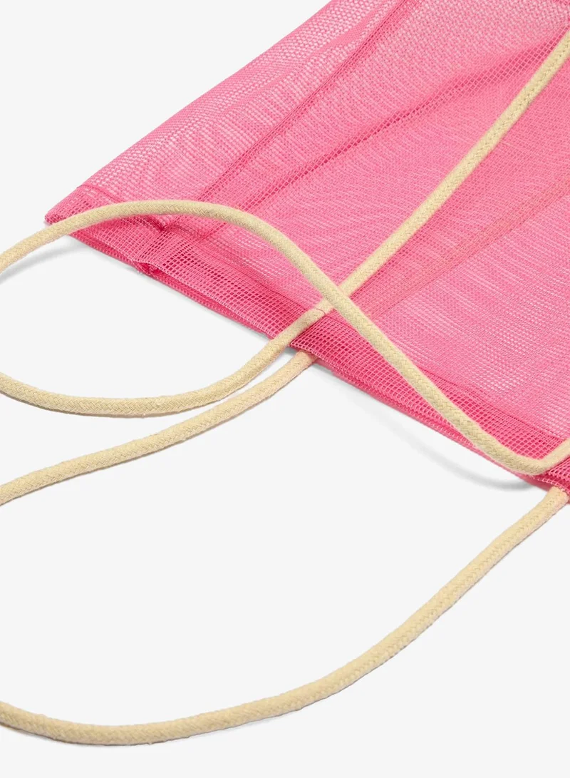 Matalan Pink Mesh Beach Bag