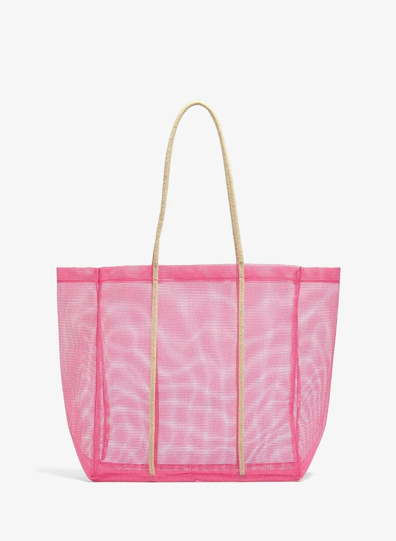 Matalan Pink Mesh Beach Bag