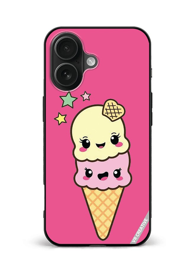 VR CREATIVE Protective Case Cover For Apple iPhone 16 Ice Cream Design Multicolour