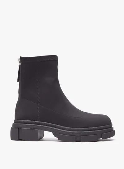 Flora Bella By Shoexpress Women Solid Boots with Zip Closure and Block Heels