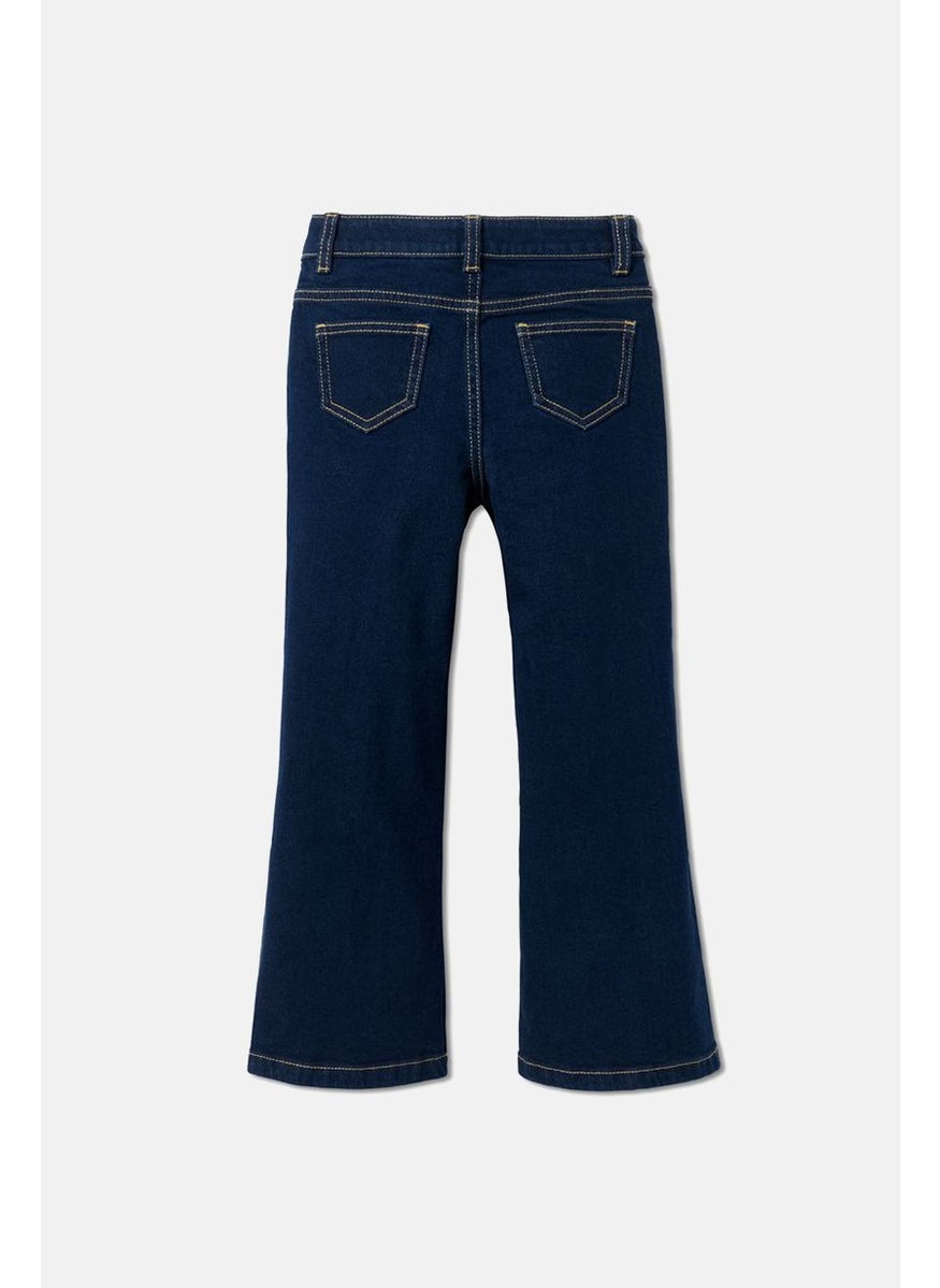 Tchibo Kid Girls Boot,Cut Jeans Pants, Navy Blue  - Image 3