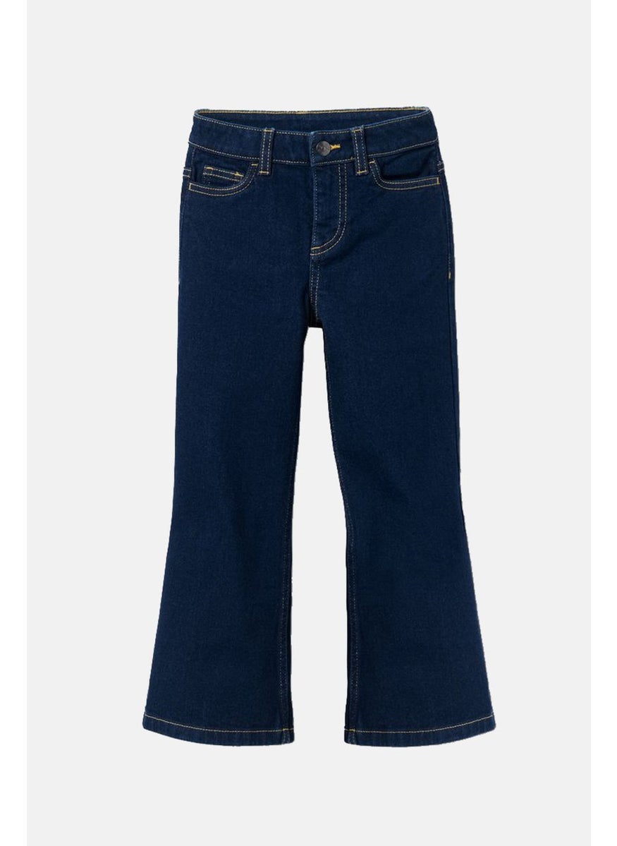 Tchibo Kid Girls Boot,Cut Jeans Pants, Navy Blue  - Image 2