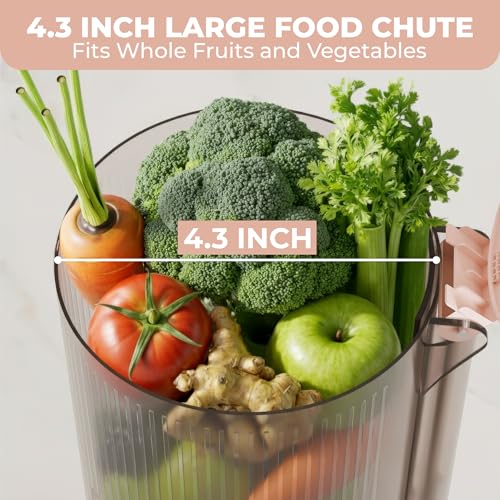 CPENSUS 110MM Chute Cold Press Juicer Machine for Home 200W Slow Juicer Machines with High Juice Yield for Whole Vegetables & Fruits, BPA Free Easy Cleaning & assembly - Image 2