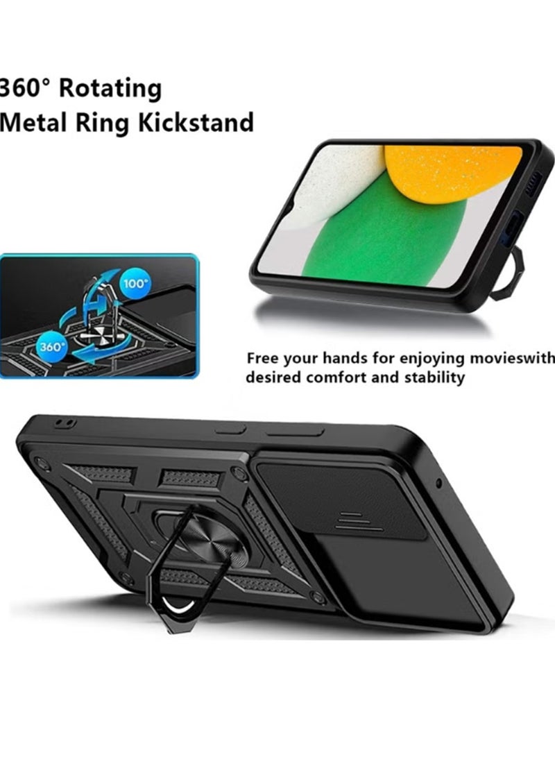 for Xiaomi 15 5G Case Cover, Slide Camera Lens Cover, Magnetic Ring Holder Kickstand Protective Phone Case for Xiaomi 15 5G, Black.  - Image 3