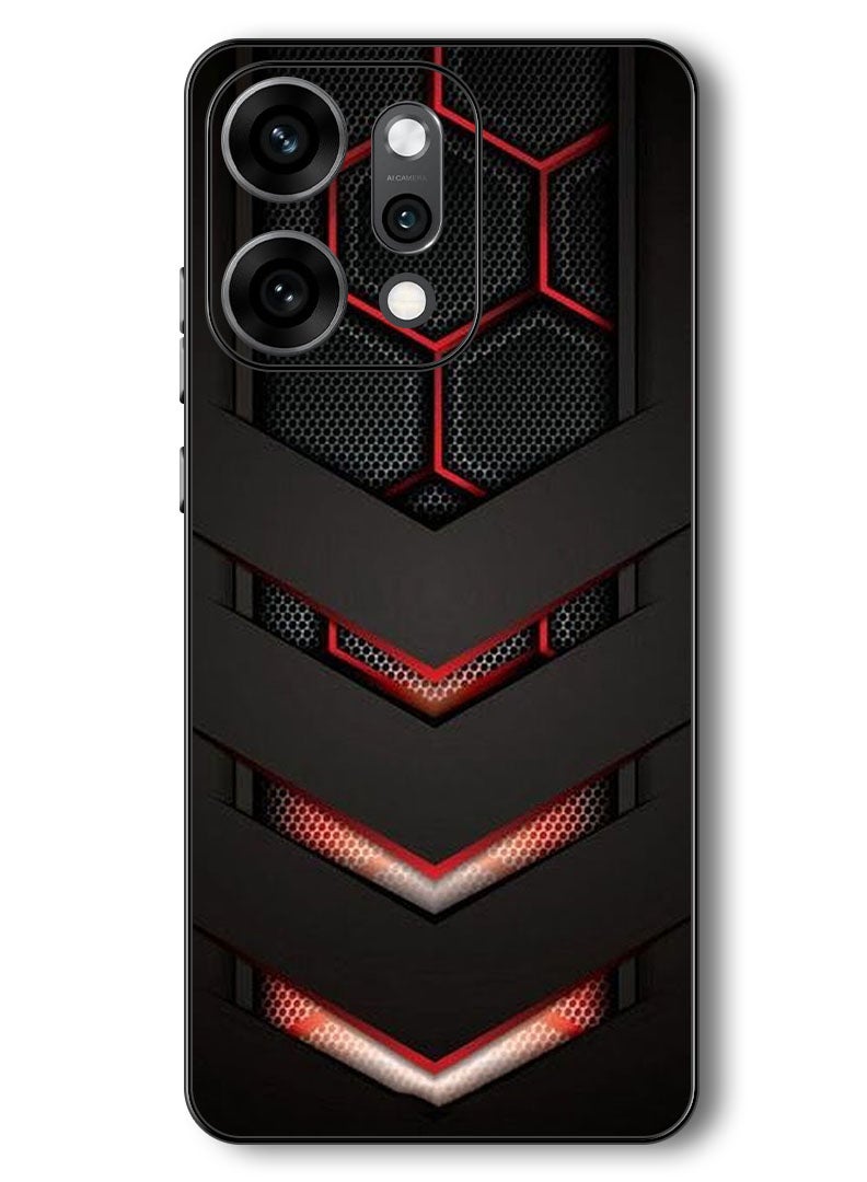 Theodor Case Compatible with Oppo Reno 14 Pro 6.83 Inch Protection Shockproof Bumper Cover red & black - Image 1