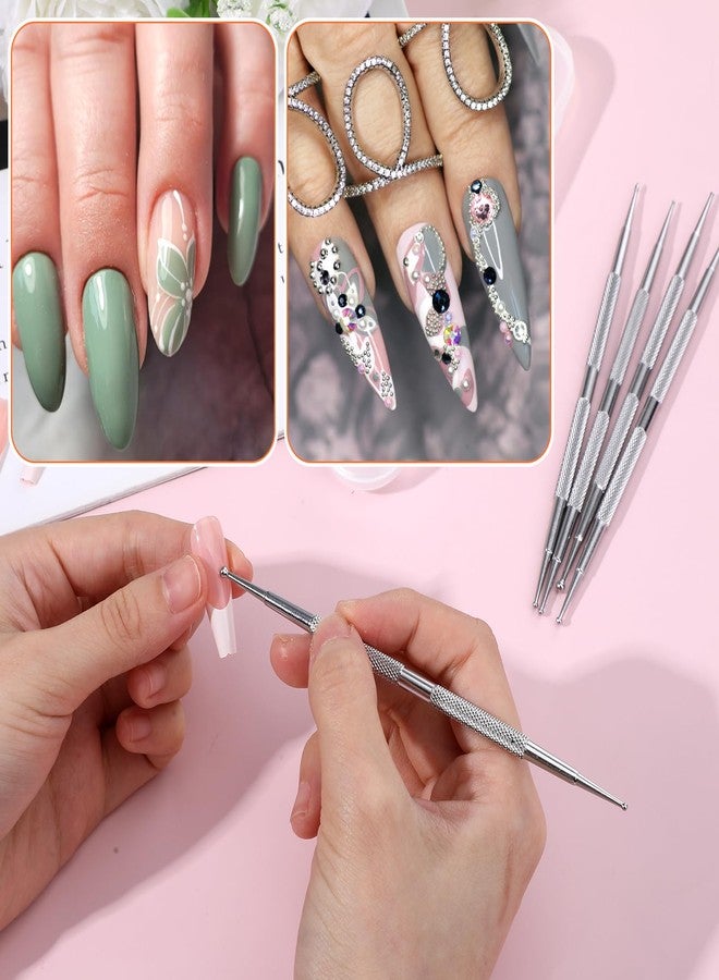 Shimmeroo 5Pcs Nail Art Dotting Tool, Professional Ball End Nail Art Tools Dual-Ended Stainless Steel Dotting Pen Tool for Painting Design Kit - Image 4