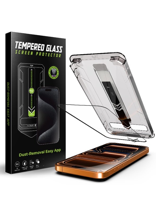 Tempered Glass Screen Protector for iPhone 17 Pro 6.3 inch with Dust Free Easy Application - Ultra Clear, Scratch Resistant, and HD Clear Screen Guard (Clear with Black Edges) - Image 2