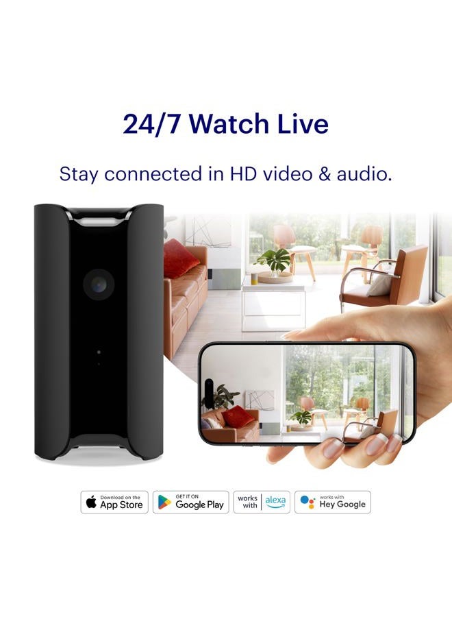 Canary View WiFi Home Monitor | Indoor 1080p HD Security Camera | Wide-Angle Lens, Motion + Person Alerts, Works w/Alexa & Google Home | Award-Winning Design, Black - Image 2