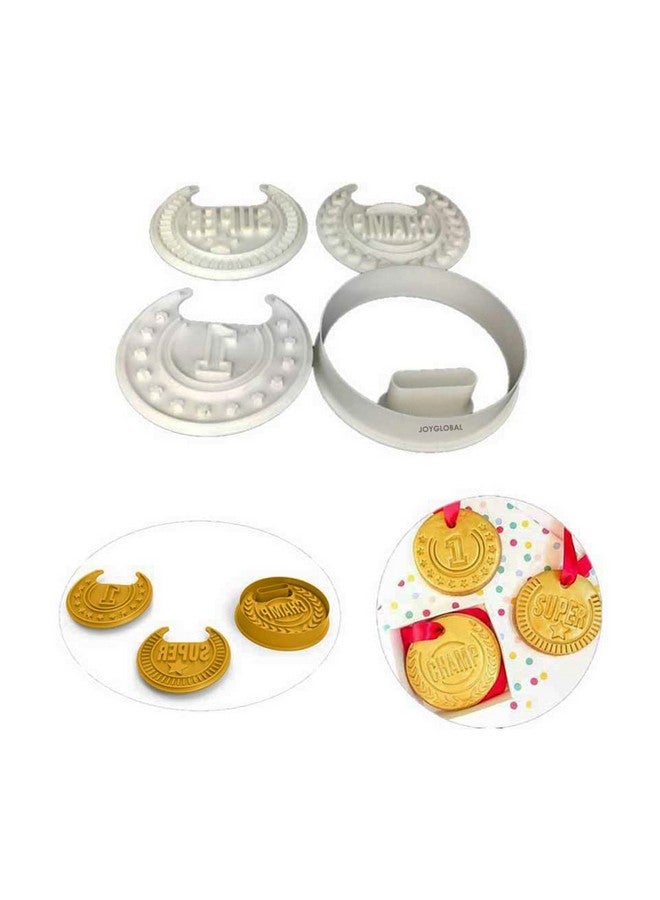 JoyGlobal Medal Champ Siper No. 1 Shape Fondant Gumpaste Sugarpaste Cookie Biscuit Cutter (Set of 4 Pieces) - Image 1