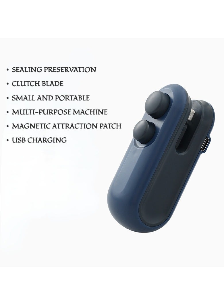 Mini Bag Sealer, Handheld Heat Vacuum Sealer, 2 in 1 Sealer and Cutter, Portable Resealer Machine for Plastic Bags Food Storage Snacks Freshness - Image 1