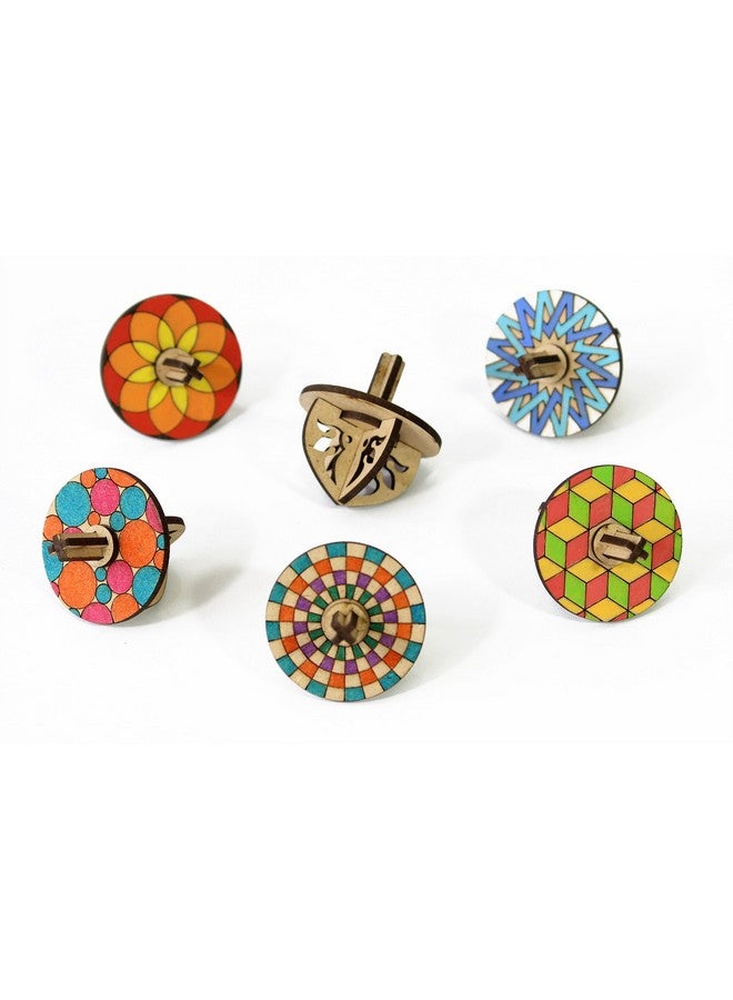 فنفينشين مجموعة هدايا عيد ميلاد Funvention مكونة من 24 قطعة - مجموعات DIY Spinning Tops (Madala هندسية) للبناء والتلوين واللعب والفنون والحرف اليدوية ومجموعة أنشطة التلوين وهدايا الحفلات للأطفال (2 Tops و8 ألوان في كل عبوة) - Image 3