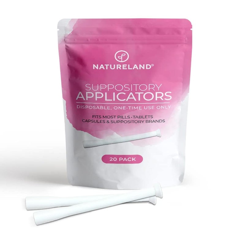 Natureland 2040 Pack Vaginal Suppository Applicators for WomenSoft Tip Auxiliary Tool for Pills Tablet Suppositories Individually Wrapped 20 Count Pack of 1 Large tip applicators
