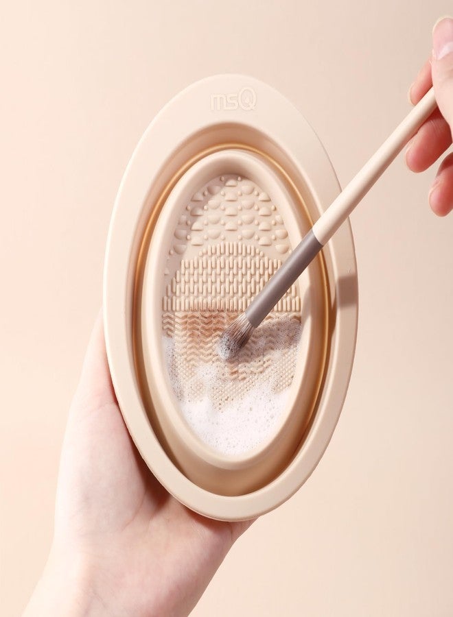 MSQ Foldable Silicone Makeup Brush Cleaner Bowl MSQ Makeup Brush Cleaning Mat Portable Cleaning Tool for Brushes, Powder Puffs and Sponges - Image 2
