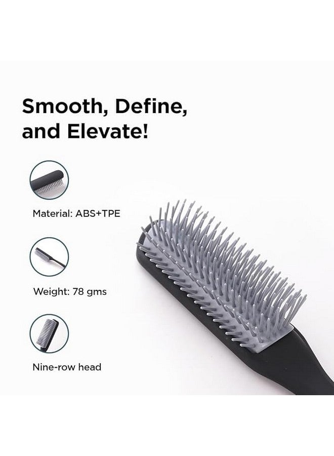 Homestic Hair Brush | Bristles Brush | Hair Brush With Paddle | Brush For Curly Wavy Hairs | Suitable For All Hair Types | Hair Brush Styling Hair | C19Blk | Black - Image 3