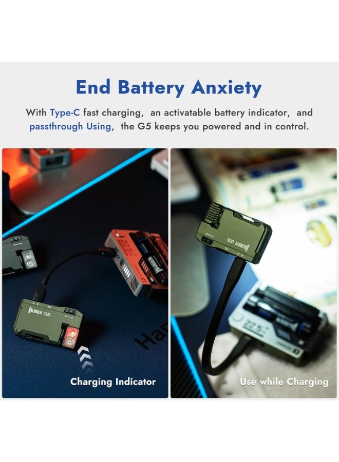 WUBEN G5 Flashlight Rechargeable Torch Light, 400 Lumens Super Bright Keychain Flashlight with RGB light, EDC Mini Magnetic Keychain Pocket Torch, Lightweight Camping Torch for Outdoor Home (Black) - Image 2