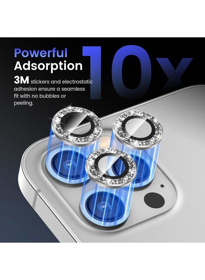 Tensea Compatible with iPhone 12 Pro Max Camera Lens Protector, 9H Tempered Glass Camera Cover Screen Protector for iPhone12 Pro Max 6.7 inch 2020 (Glitter) - Image 4